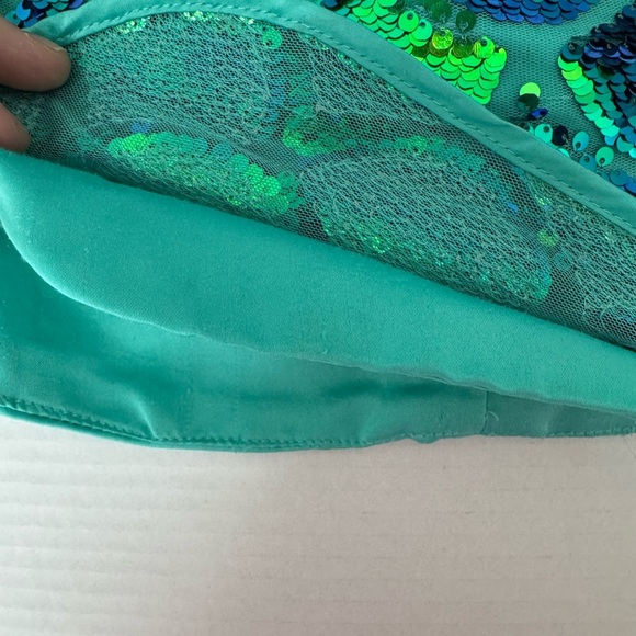 Disney Princess Ariel Little Mermaid Green Sequin Dress Size 5/6 - Picture 5 of 7